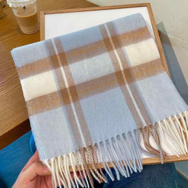 ストール レディース 100% オーストラリア産 ウール チェック柄 大判 マフラー 冬 秋冬 保温性 暖かい ..