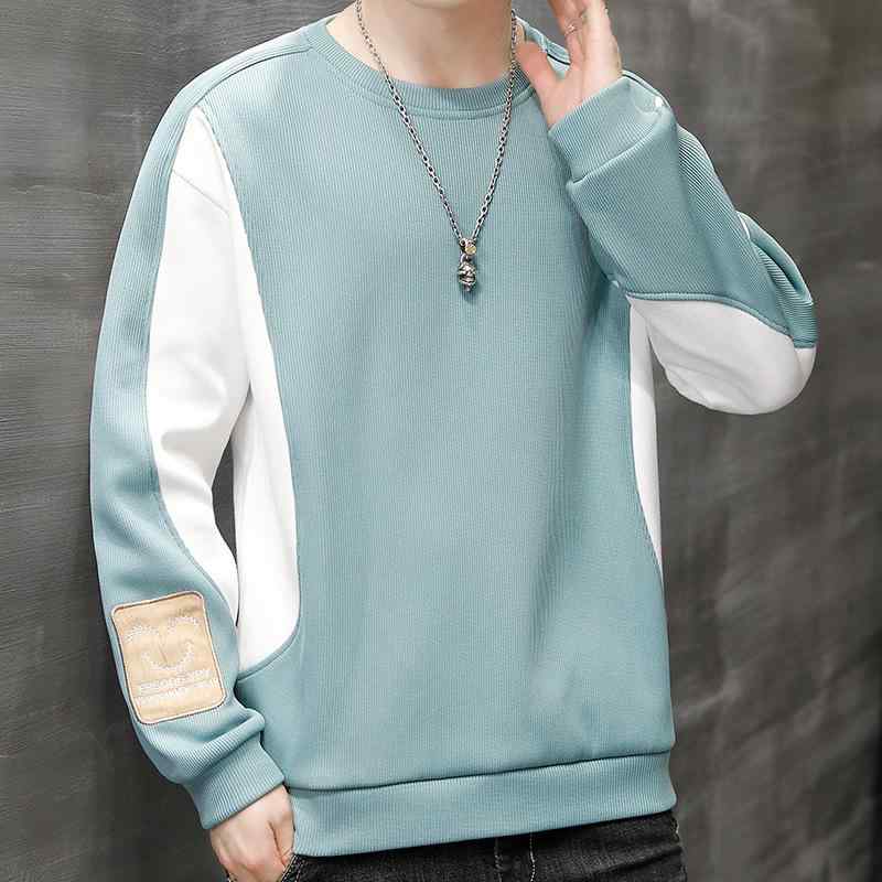 スウェット メンズ 春夏 丸首 クルーネック 長袖 ゆったり オーバーサイズ カジュアル ストリート プルオーバー トレーナー 着回し 普段使い ポリエステル 刺繍