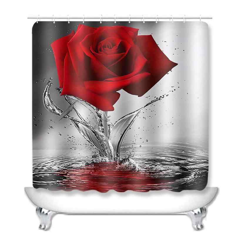 シャワーカーテン バスルーム3点セット バスマット トイレマット 吸水速乾 滑り止め ポリエステル製 デジタルプリント 抽象花柄 アメリカン 洗える