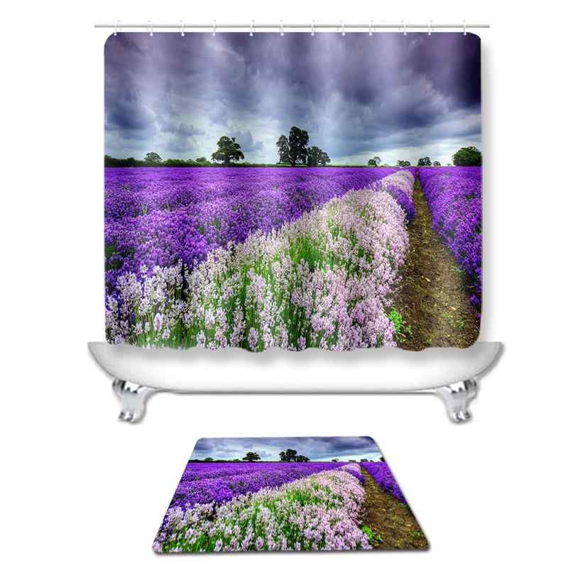 シャワーカーテン トイレマット タペストリー 風景柄 デジタルプリント 高精細 ポリエステル 超ソフト..