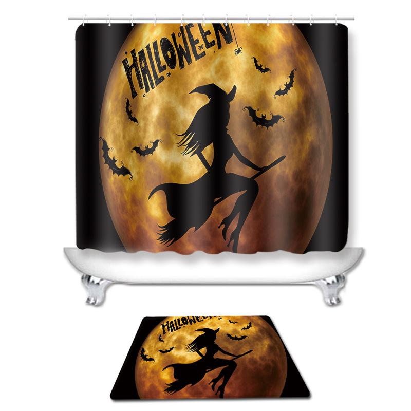 シャワーカーテン ハロウィン パンプキン モンスターフェイス デジタル印刷 ポリエステル アメリカン スタイル バスルーム インテリア 装飾
