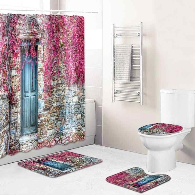 ・素材: ポリエステル・スタイル: ライトラグジュアリー・柄: 景色・商品構成: 45×75cm四点セット、45×75cm三点セット、シャワーカーテン二点セット（地マット45×75cm＋シャワーカーテン180×180cm）、シャワーカーテン...