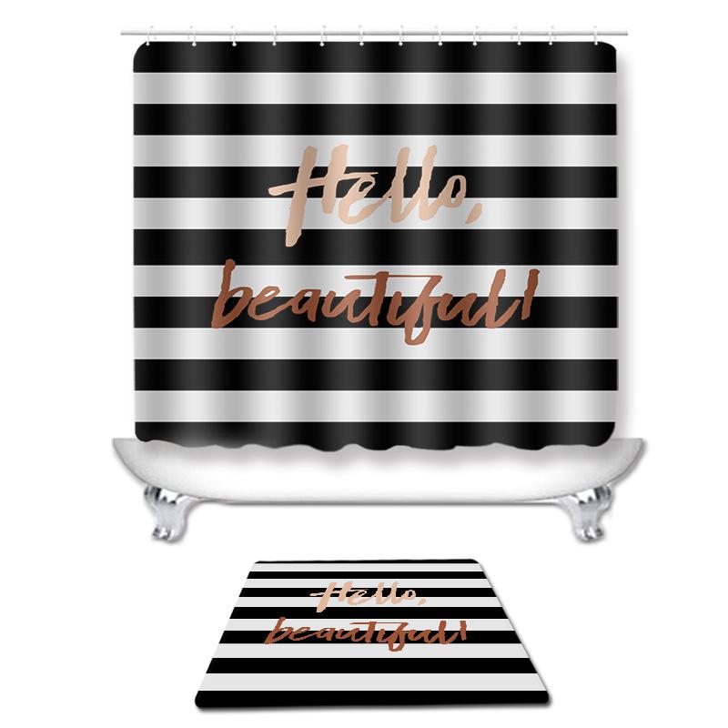 シャワーカーテン バスマット アメリカンスタイル アルファベット柄 文字柄 防水 低反発 記憶フォーム ふわふわ 極柔 滑り止め 厚手 フロアマット ラグ 吸水 速乾 洗濯可能 ポリエステル バスルーム お風呂