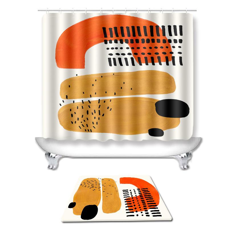 シャワーカーテン バスマット アメリカン レター柄 防水 低反発 極ふわ フランネル 滑り止め 厚手 ポリエステル 浴室 洗面所 フロアマット ラグ