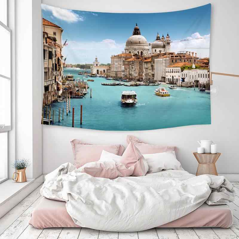 タペストリー モダン シンプル ヴェネツィア 月 観光バス 風景柄 壁掛け ウォールデコ デコレーション ..