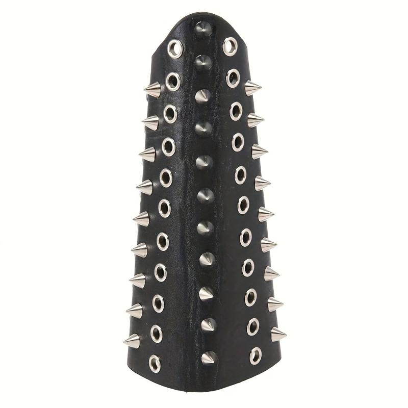 アクセサリー メンズ 男性用 レザー リストバンド 革製 個性的 スタッズ 編み込みデザイン バイク ツーリング 弓道 アーチェリー アームガード 手首 保護 ...