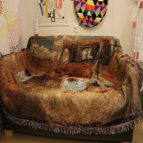 タペストリー アメリカンヴィンテージ レトロ 風景 乗り物 クラシックカー 機関車 バイク コットン混 ..