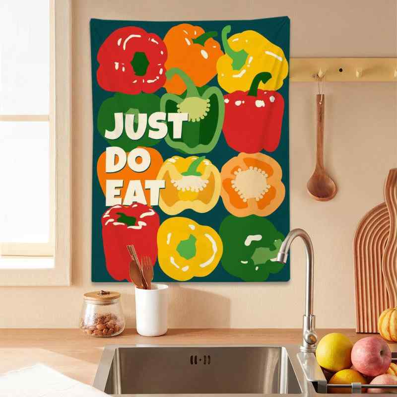 タペストリー 多幸感カラー フルーツ柄 野菜柄 モダンアート ウォールデコレーション おしゃれ 北欧風 ..