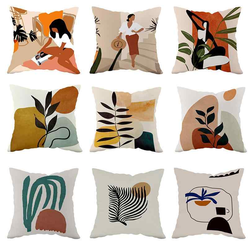 クッションカバー モランディ 抽象 アート デザイン シンプル モダン ソファ リビング 寝室 インテリア..