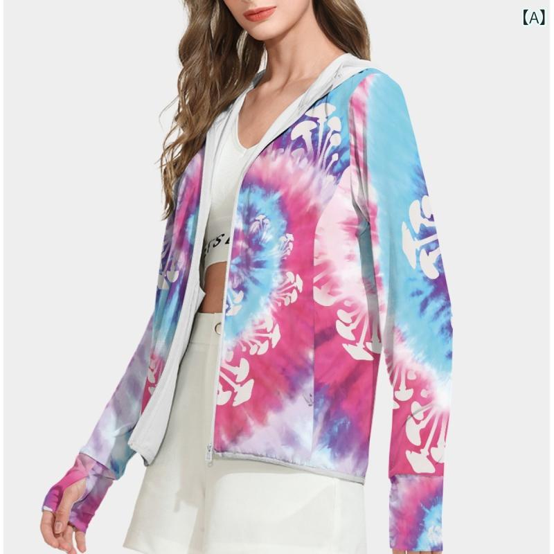 パーカー UVカット 日焼け防止 フード付き ジップアップ 花柄プリント 総柄 スポーツ アウトドア レジャー 旅行 お出かけ 普段使い 軽量 春夏