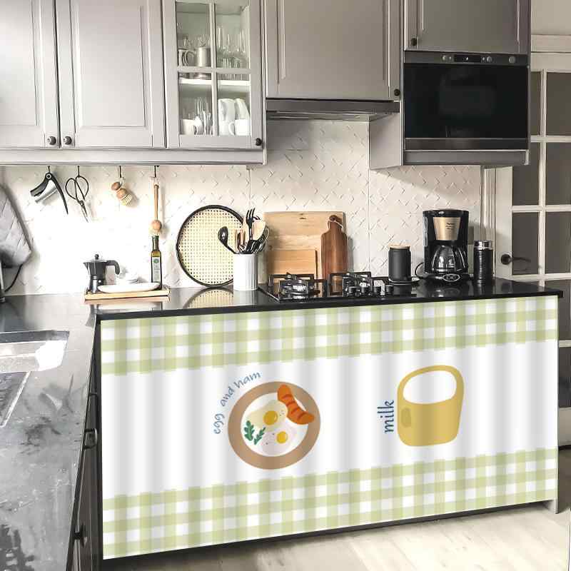 のれん 戸棚 収納棚 キッチン 目隠し ごちゃつき隠し 防塵 ホコリよけ 穴開け不要 突っ張り棒式 面ファスナー ポリエステル フランネル シンプル おしゃれ(x2)