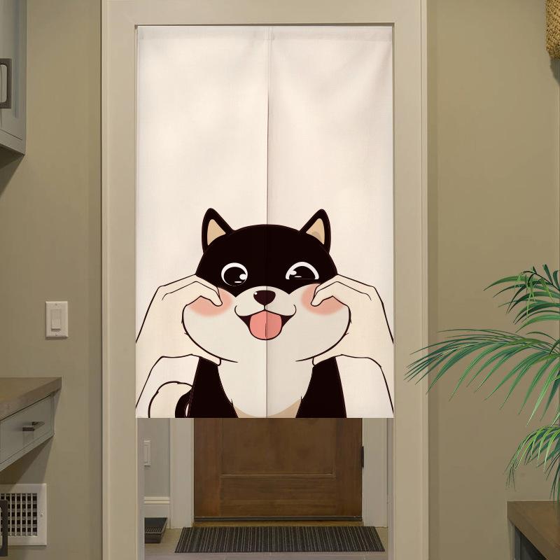 のれん カートゥーン柄 ポリエステル かわいい 子供部屋 寝室 リビング キッチン トイレ 玄関 目隠し ..