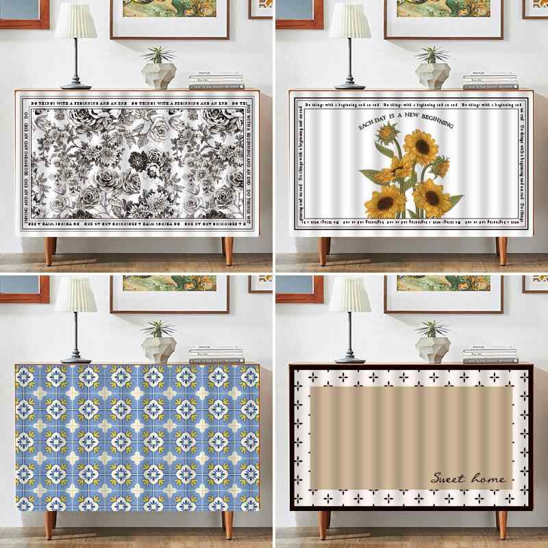 目隠しカーテン 穴開け不要 マジックテープ 食器棚 キッチン カウンター下 収納棚 ドアカーテン 防塵 ホコリ避け 布製 ファブリック プライバシー保護(x2)