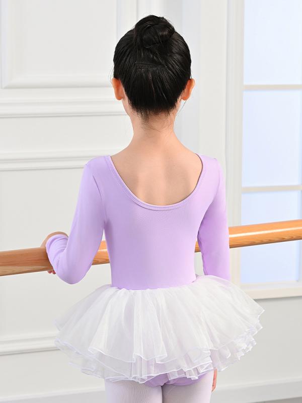 レオタード キッズ 女の子 幼児 秋冬 ダンス バレエ レッスン 体操 中国舞 長袖 ボディスーツ レース ナイロン スクール 発表会 衣装 パステルカラー
