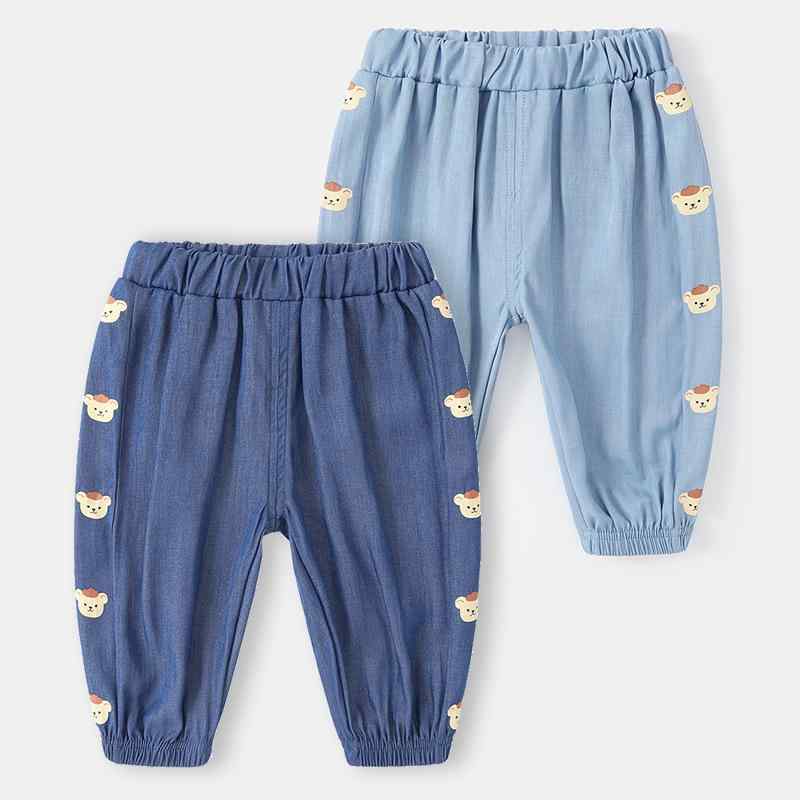 パンツ ベビー キッズ 男女兼用 子供用 防蚊 虫除け 薄手 軽量 通気性 長ズボン ロングパンツ ゆったり おむつ対応 春夏 カジュアル 普段着 外遊び キャラクター ブルー系