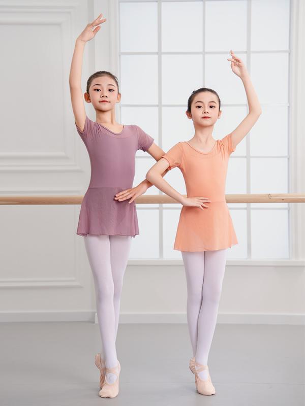 楽天way-ugoダンスウェア 女の子 子供用 ジュニア バレエ レオタード レッスン着 体操服 練習着 発表会 衣装 スカート一体型 シフォン やわらか ポリエステル