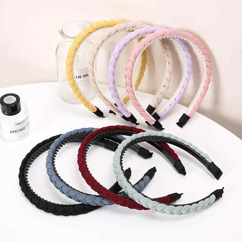 ヘアバンド レディース 布製 編み込み ツイスト リブ 無地 モランディカラー レトロ アンティーク風 ナチュラル かわいい 上品 普段使い お出かけ オールシーズン