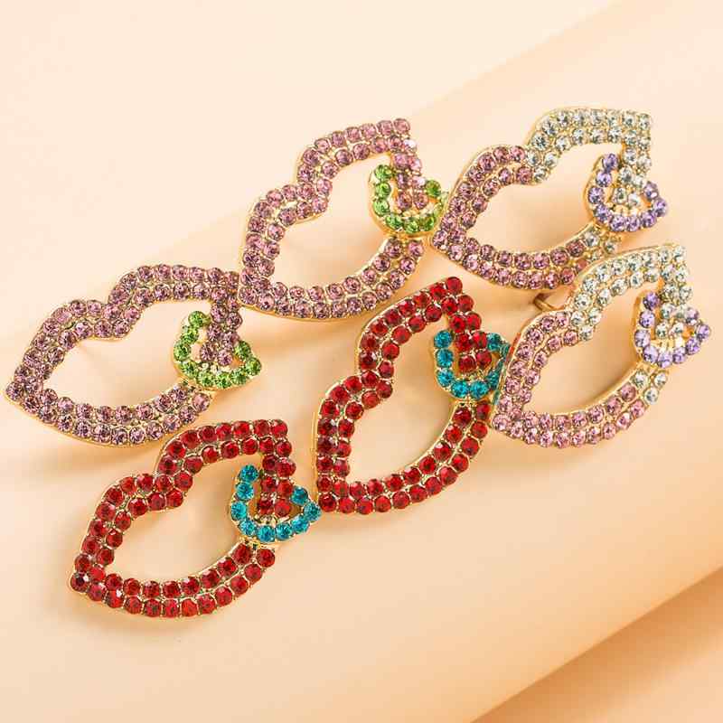 ピアス イヤリング レディース 合金 ジルコニア 唇モチーフ リップ型 個性的 ユニーク おしゃれ ファッ..