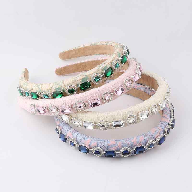 ヘアアクセサリー レディース 韓国風 おしゃれ 細めストライプ チェック柄 花モチーフ ジルコニア装飾 カチューシャ 髪留め 布製 爽やか フェミニン カジュアル ホワイト グリーン ブルー