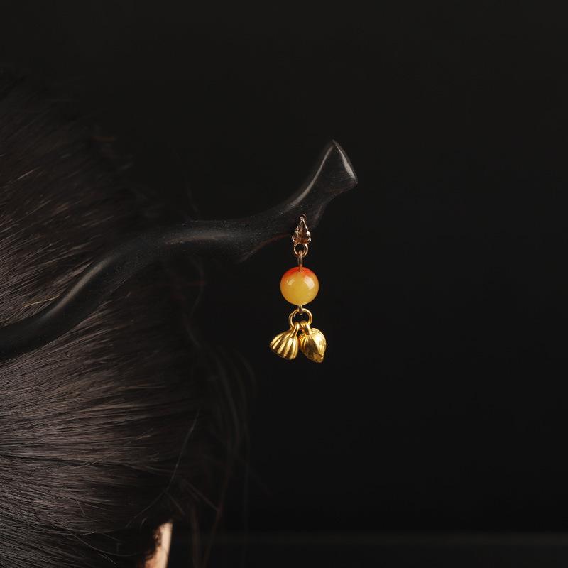 かんざし レディース 木製 手作り 蓮の花 蓮の蕾 フラワーモチーフ まとめ髪 髪飾り ヘアアクセサリー ..