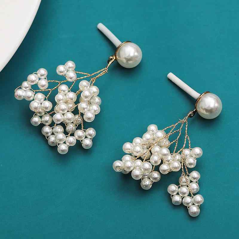 ピアス レディース 女性用 パール ハンドメイド シンプル 上品 エレガント きれいめ サマー ゴールド 普段使い お出かけ(x2)