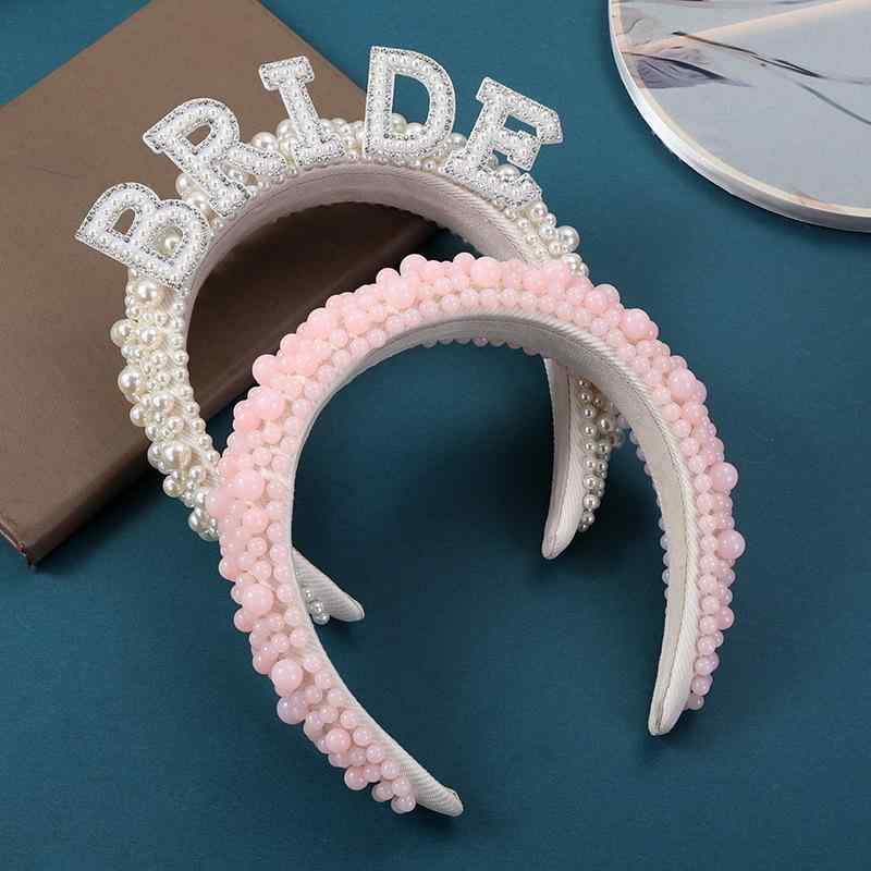 カチューシャ レディース パール 手作り ハンドメイド レトロ アンティーク ヴィンテージ エレガント 上品 きれいめ フェミニン 清楚 小顔見え ボリュームアップ 春夏 普段使い お出かけ ピンク系 シルバー(x2)