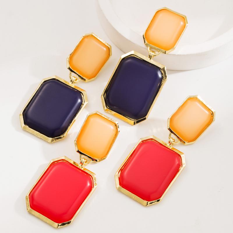 ピアス レディース レジン スクエア 幾何学デザイン カラフル 個性的 おしゃれ 上品 エレガント 高見え..