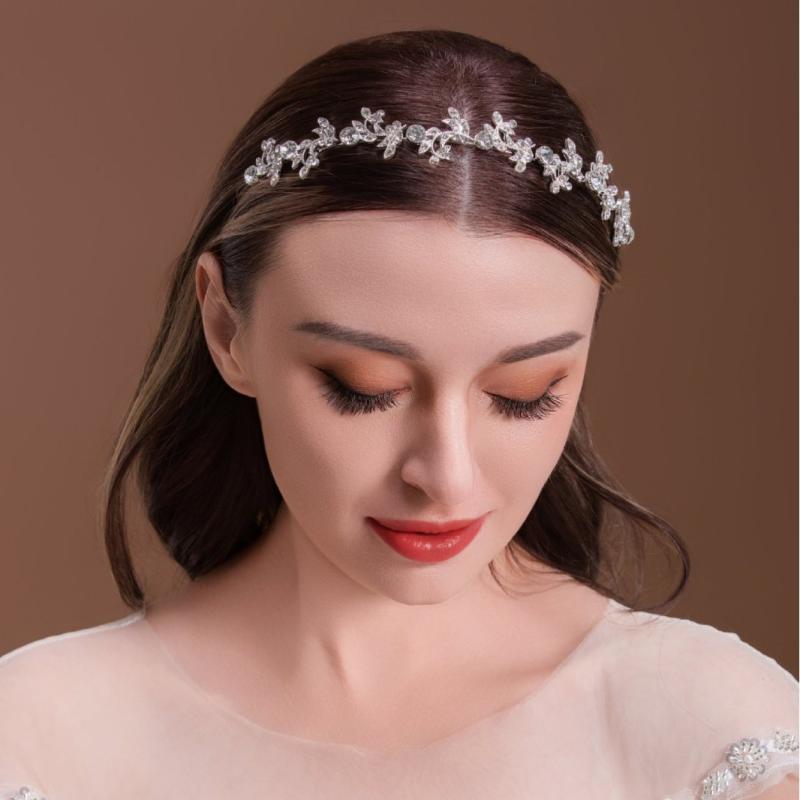 カチューシャ レディース 女性用 ハンドメイド ラインストーン リーフモチーフ 上品 エレガント アンティーク調 合金製 シルバー ゴールド ヘアアクセサリー インスタ映え(x2)