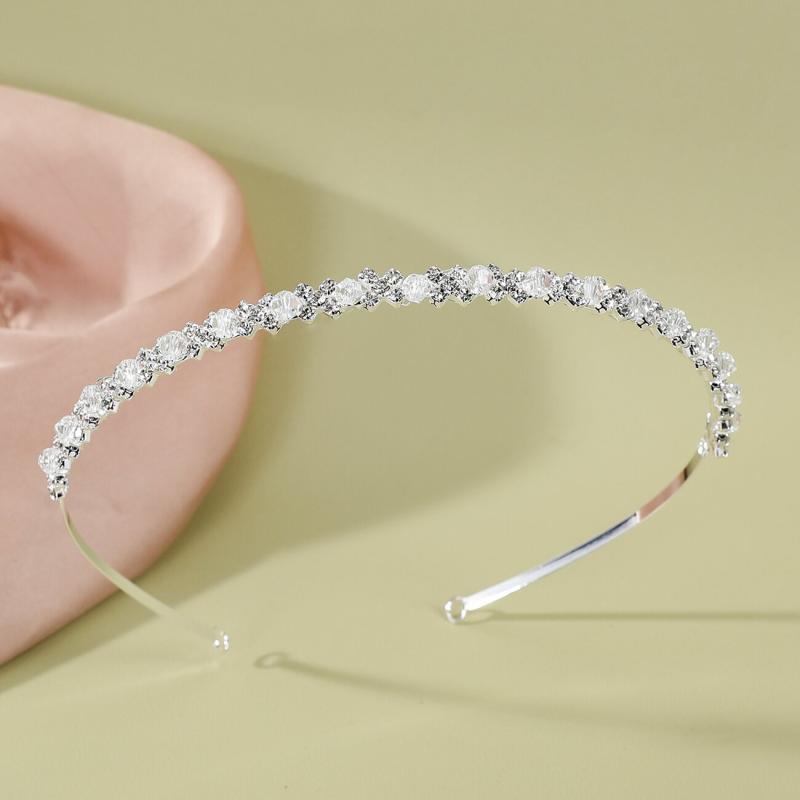 カチューシャ レディース 森ガール風 セレブ ラインストーン ジルコニア グリーンクリスタル フラワー 花 レトロ アンティーク 普段使い 髪飾り ヘアバンド ヘアアクセサリー 銀色(x3)