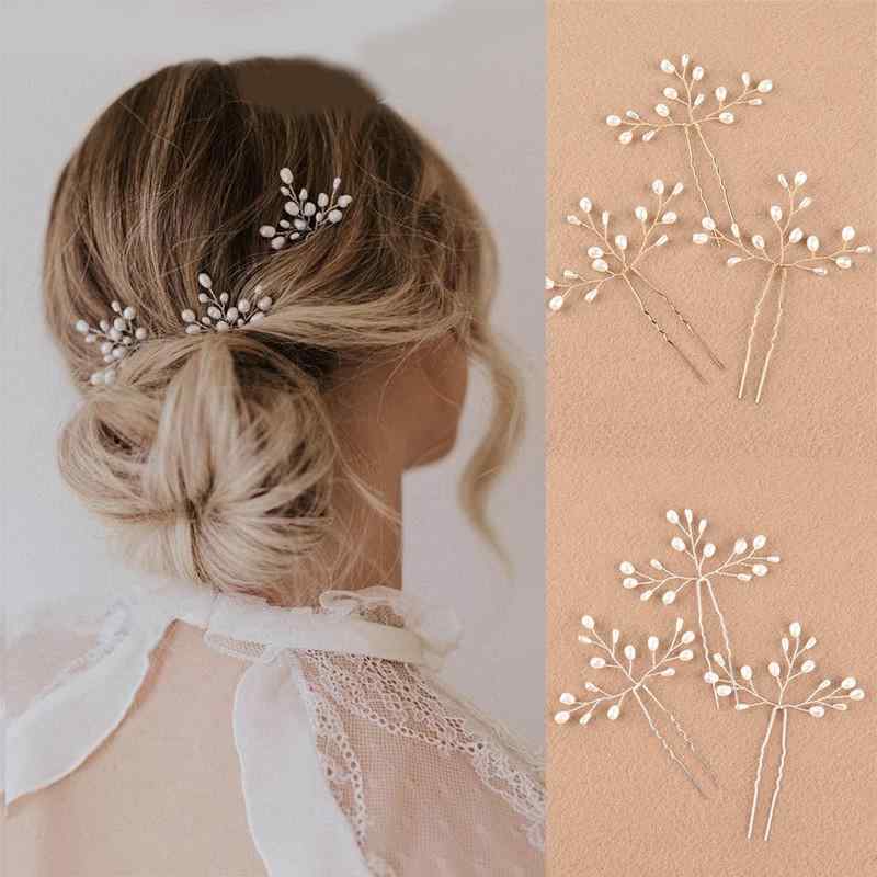 かんざし レディース 女性用 中華風 パール U字型 シンプル 上品 レトロ アンティーク風 結婚式 ウェディング 前撮り 写真撮影 チャイナドレス まとめ髪 アップヘア ゴールド シルバー 髪飾り ヘアアクセサリー