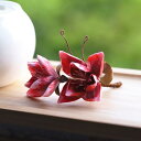 簪 レディース 絹 ベルベット花 ハンドメイド 柔らかな かんざし 中華風 古風 レトロ 民族風 漢服 チャイナドレス 和装 髪飾り ヘアアクセサリー 紅玉蘭