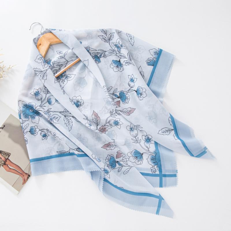ストール レディース 高級感 バリサ 花柄プリント UVカット 日よけ対策 保温 正方形 大判 ショール ヘッドスカーフ 膝掛け 羽織り 旅行 通勤 オフィス 普段使い