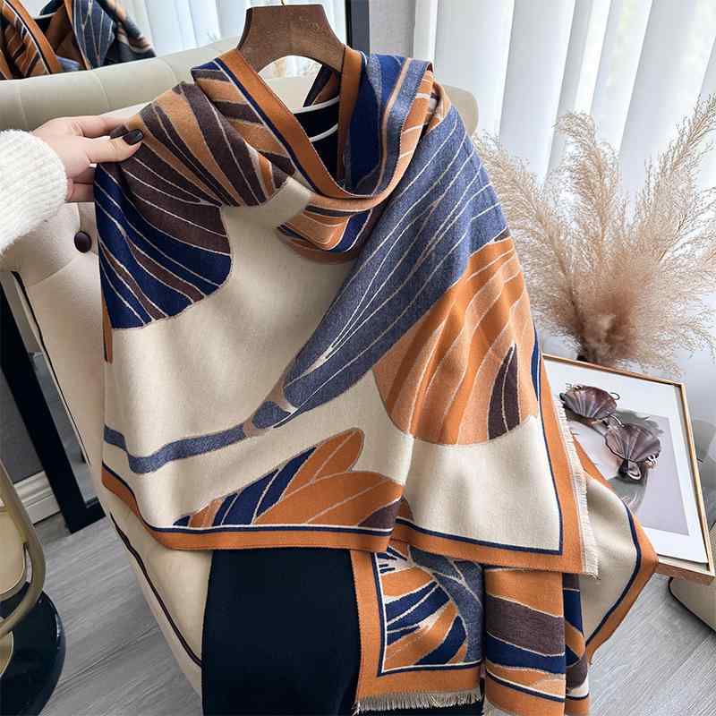 大判ストール レディース 女性用 カシミヤ調 フェイクカシミヤ 高級感 上質 厚手 ボリューム リバーシブル 両面 防寒 保温 暖かい ショール マフラー 秋冬 普段使い 通勤 オフィス カジュアル エレガント