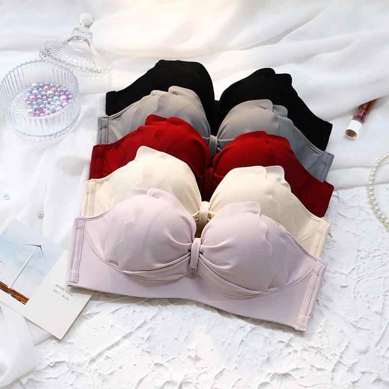 ブラジャー レディース 小胸 ストラップレス ノンワイヤー 脇高 谷間メイク 盛りブラ バストアップ 下..