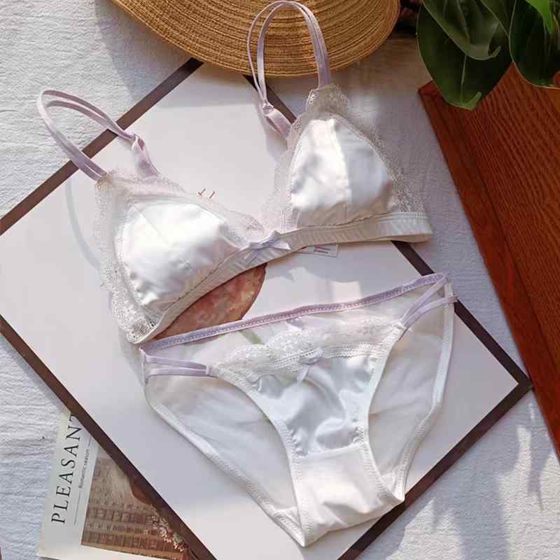 ブラジャー レディース フレンチスタイル セクシー フェミニン サテン ノンワイヤー 快適 リラックス ..