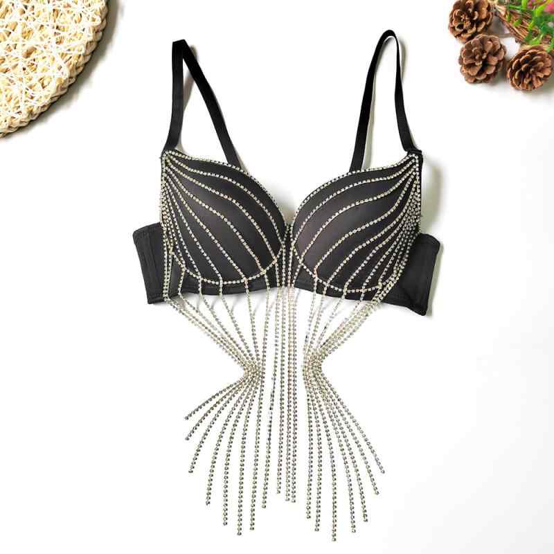 ビスチェ レディース フレンチスタイル ラインストーン フリンジ ストラップ 背中見せ ブラトップ コルセット セクシー ダンス ステージ 衣装 ナイト イベント ファッション ポリエステル素材