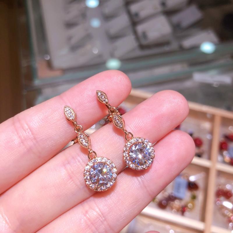 イヤリング レディース ドロップピアス ノンホールピアス ストーン 幾何学模様 ゴールド シルバー 銅製 上品 エレガント カジュアル フォーマル シンプル 耳飾り