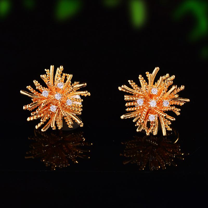 イヤリング レディース ノンホール イヤーカフ 花火モチーフ ジルコニア パヴェ ゴールド シルバー 洗..
