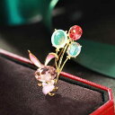 ブローチ レディース かわいい スイート フレッシュ 多機能 うさぎ 風船 クリスタル エナメル加工 動物モチーフ 装飾アクセサリー はだけ防止 固定ピン ゴールドベース ピンク ブルー