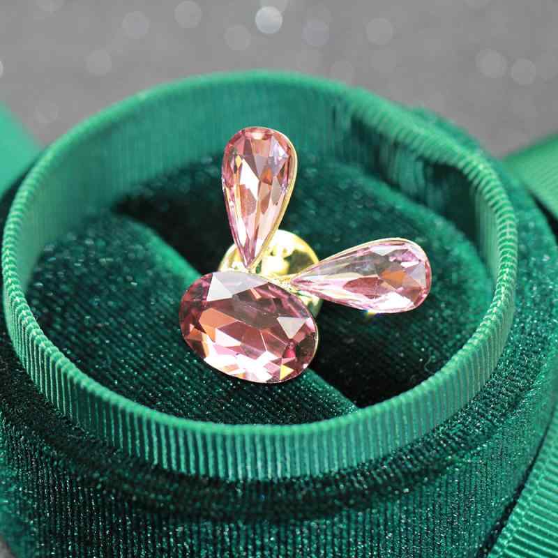 ブローチ 男女兼用 かわいい キュート ミニうさぎ 人工水晶 クリスタル パープル ゴールド 動物モチーフ シンプル スイート ピンブローチ ファッション小物 アクセント 普段使い