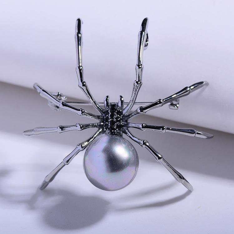 ブローチ 男女兼用 韓国風 ファッション 個性派 動物モチーフ 黒蜘蛛 胸飾り 銅 ジルコニア 電気メッキ加工 おしゃれ アクセサリー ビジネス カジュアル