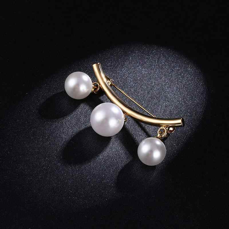 ブローチ レディース フェイクパール 襟元固定 ピン 覗き見防止 エチケット 合金製 ゴールド 日韓風 かわいい 上品 きれいめ オフィス カジュアル フォーマル セーター ニット スーツ ワンピース スカーフ アクセサリー