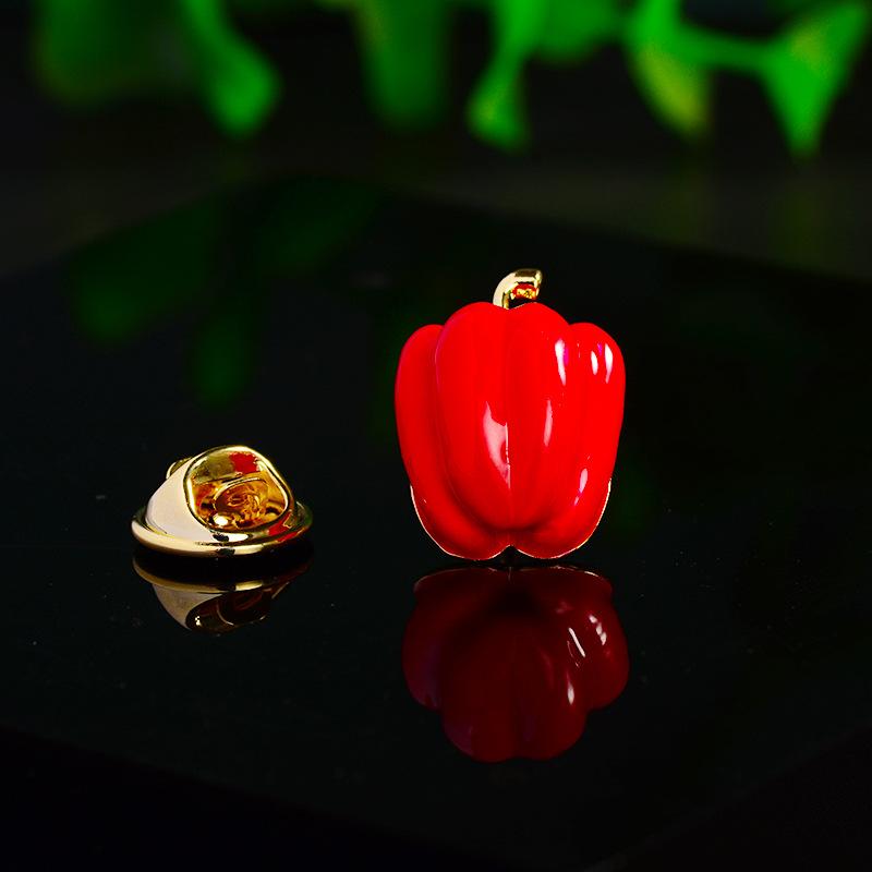 ブローチ レディース 日韓スタイル かわいい 上品 おしゃれ シンプル 個性的 唐辛子モチーフ 幾何学模..