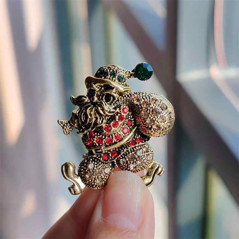 Accessories Supplies - ブローチ 男女兼用 サンタクロース ハロウィン ラインストーン かわいい レトロ アンティーク 合金製 おしゃれ ピン ホリデー イベント クリスマス パーティー 秋冬