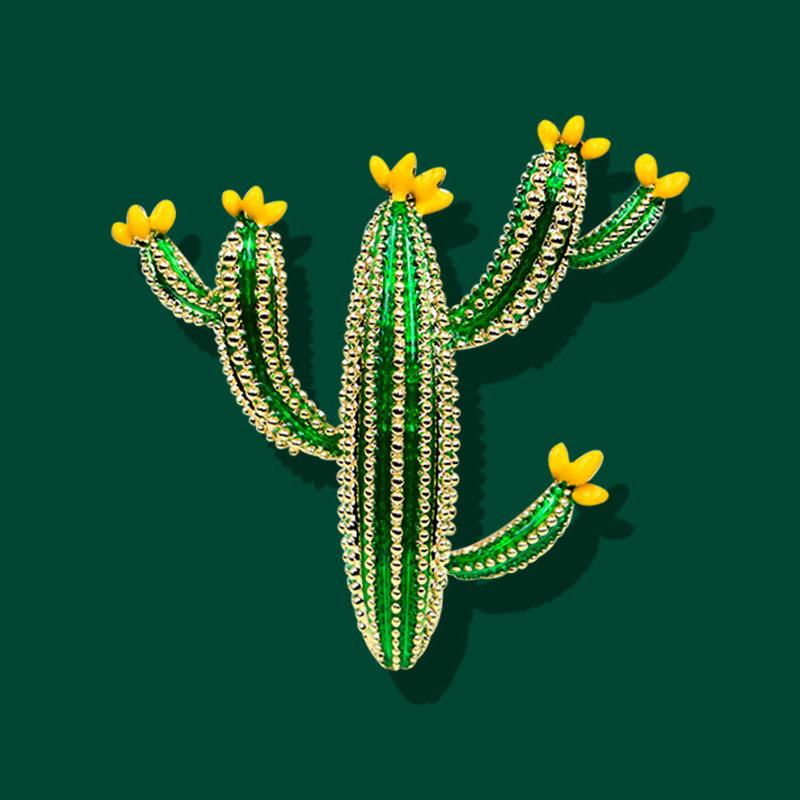 ブローチ レディース 女性用 かわいい 個性的 おしゃれ サボテン 植物 モチーフ 花 ピンブローチ 合金..