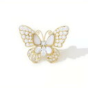 ブローチ レディース バタフライ 蝶々 パール 高級感 合金製 エレガント 繊細 デザイン性 個性的 スーツ ジャケット 洋服 アクセサリー ピンブローチ 上品 日韓スタイル フォーマル 春夏