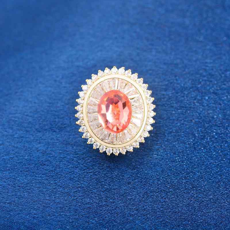 ブローチ レディース 女性用 韓国風 上品 エレガント 気品 高級感 幾何学 楕円形 オーバル 円形 ラウンド 銅 ジルコニア 電気メッキ アクセサリー 襟ピン ラペルピン