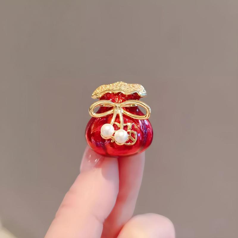 ブローチ レディース 福袋 赤 レッド 中国風 縁起物 吉祥 上品 精巧 高級感 スーツ ジャケット コート ドレス 洋服 結婚式 パーティ 入学式 卒業式 謝恩会 アクセサリー 合金 レトロ