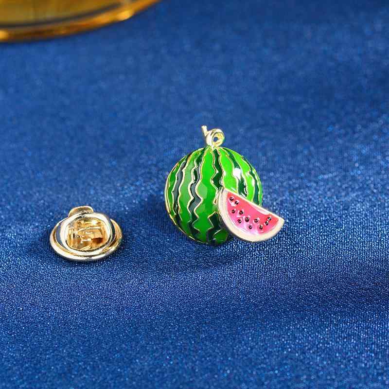 ブローチ レディース スイカ フルーツ おしゃれ 襟元 服留め ショール留め 銅 ジルコニア 電気メッキ加..