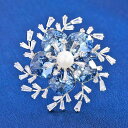 ブローチ レディース 女性用 雪の結晶 フラワー ジルコニア 銅製 ピン 上品 高級感 エレガント おしゃれ ファッション小物 コート スーツ アクセサリー ブ...